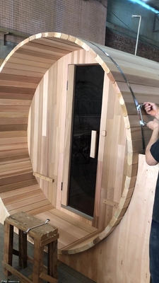 Red Cedar Barrel Sauna Phòng xông hơi ngoài trời Phòng xông hơi khô Vòng ngoài trời Phòng xông hơi khô ngoài trời