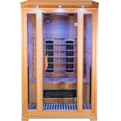 Phòng xông hơi hồng ngoại xa ngoài trời Hemlock phổ biến sang trọng Máy sưởi hồng ngoại bằng gỗ