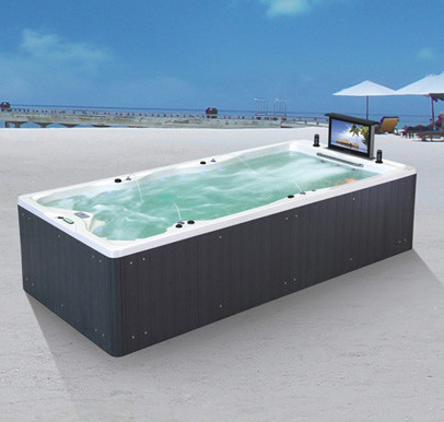 Bể bơi vô tận Nhà lắp ghép Spa Hồ bơi ngoài trời 7 người Hệ thống lọc đôi
