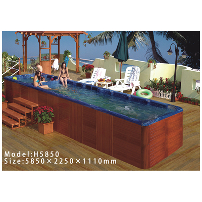 Bể bơi vô tận Nhà lắp ghép Spa Hồ bơi ngoài trời 7 người Hệ thống lọc đôi