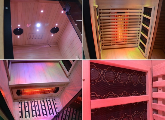 Phòng hình dạng Phòng xông hơi hồng ngoại xa Spa Phòng xông hơi khô mini kiểu Phần Lan cho nửa cơ thể 100KG