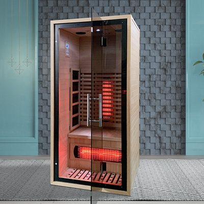 Phòng hình dạng Phòng xông hơi hồng ngoại xa Spa Phòng xông hơi khô mini kiểu Phần Lan cho nửa cơ thể 100KG