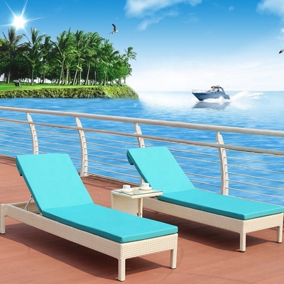Thư giãn ngoài trời Wicker Sun Lounger Bed Ghế mây Ghế dài cho hồ bơi trên bãi biển
