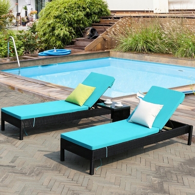Thư giãn ngoài trời Wicker Sun Lounger Bed Ghế mây Ghế dài cho hồ bơi trên bãi biển
