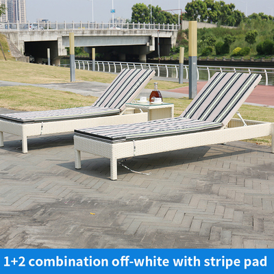 Thư giãn ngoài trời Wicker Sun Lounger Bed Ghế mây Ghế dài cho hồ bơi trên bãi biển