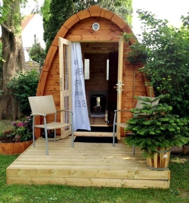 Phòng xông hơi khô bằng gỗ tuyết tùng đỏ Gazebo ngoài trời Nhà tắm hơi hồng ngoại ngoài trời