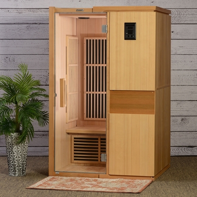 Phòng xông hơi hồng ngoại xa trong nhà 2-4 người Canada Hemlock bằng gỗ 9KW